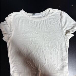 Zara Off-White Casual Tee